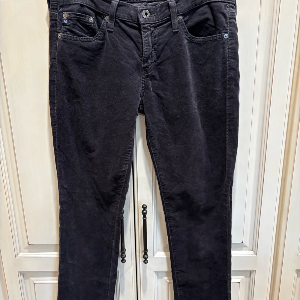 Ag Adriano Goldschmied Charcoal Corduroy Slim Straight Pants